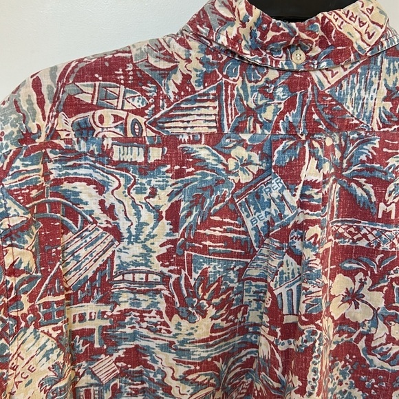 REYN SPOONER ALFRED SHAHEEN Hawaiian Shirt Short Sleeve Mens size Large - Picture 6 of 9